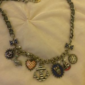 Betsey Nautical Marine skull Necklace 4th of July
